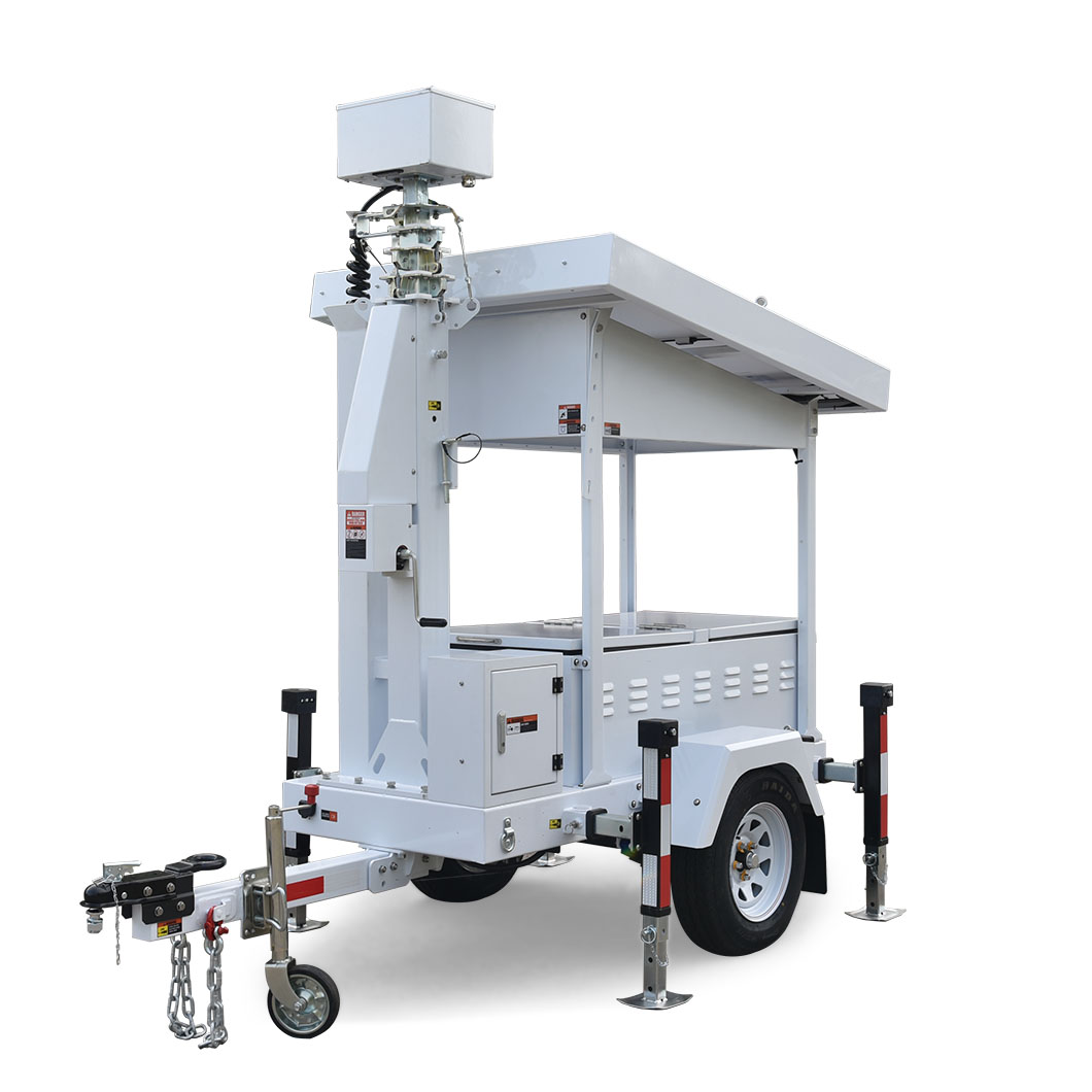 Portable Outdoor Solar Power Surveillance Trailer with CCTV Camera