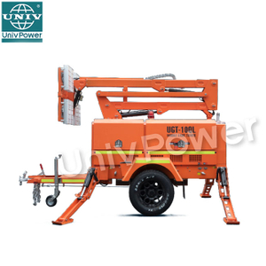 Ujenzi Trela ​​ya Outdoor Mobile Light Tower yenye Mnara Mseto wa Mwangaza wa Dizeli