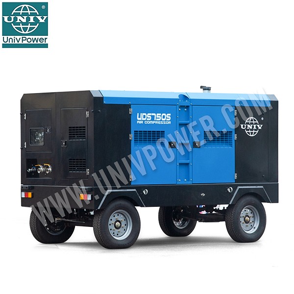 750CFM Factory Direct Sale Towable  Diesel Screw Air Compressor For Outdoor Using