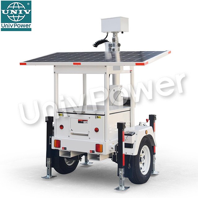 2 panels mobile surveillance trailer​